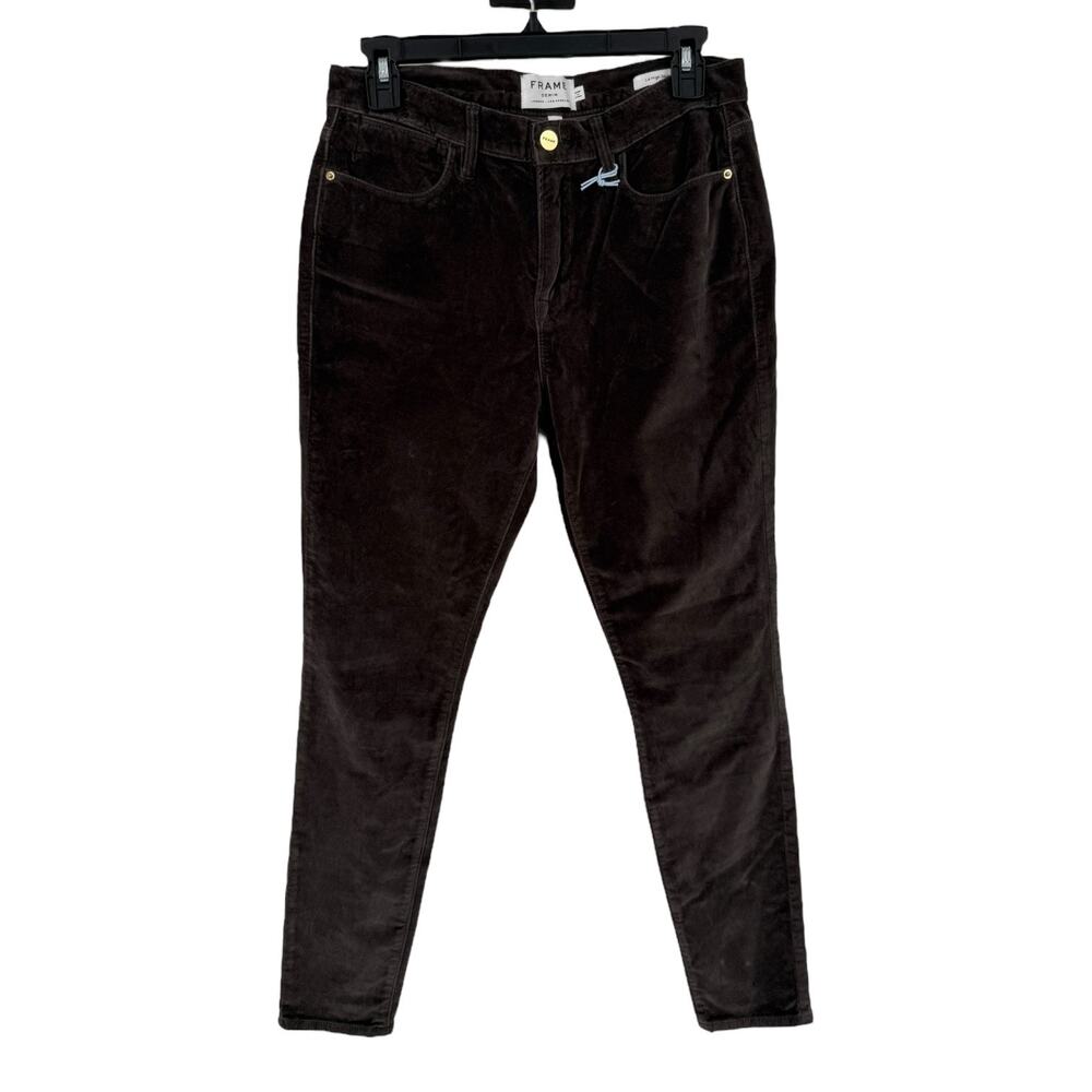 Frame Jeans Le High Skinny Velveteen Velour dark gray size 28